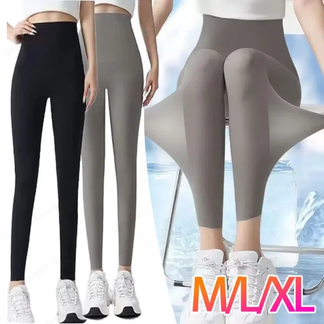 M/L/XL Summer Shark Skin Ultra Thin Ice Silk Sun Protection Leggings for Women Tummy Control Butt Lift Seamless Yoga Daily Pants