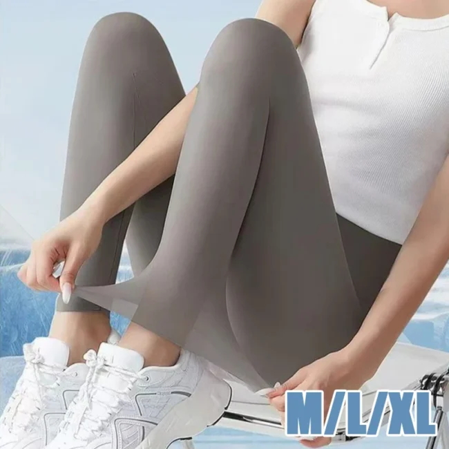 M/L/XL Women's Summer Ice Silk Shark Leggings High Waist Tummy Control Butt Lifting Breathable Yoga Pants Slim Fit