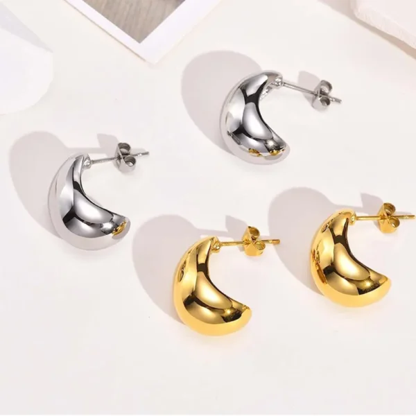Stainless Steel Classic Trendy Hollow Out Water Drop Stud Earrings for Women Charm Personality Korea Earring Jewelry Colorfast